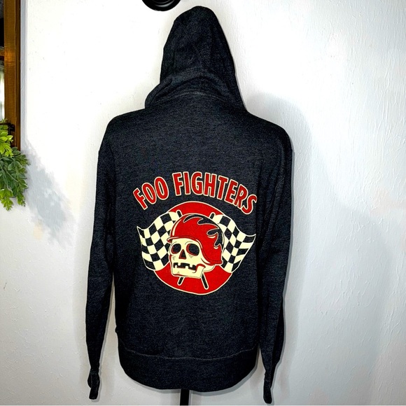 Foo Fighters Zip-Up Hoodie Charcoal Gray - Picture 1 of 8